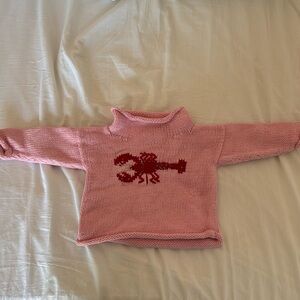 The Red Wagon Boston pink lobster baby sweater